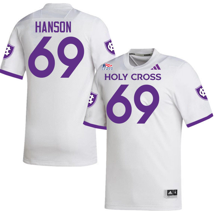Holy Cross Crusaders #69 C.J. Hanson College Football Jerseys,Uniforms-White